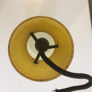 Lampadario di vetro opalino giallo vintage '60