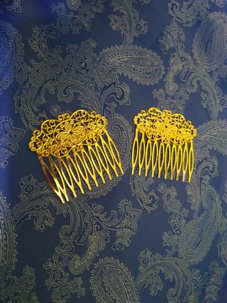 Nuevo Pareja de peinetas dorado Oferta!