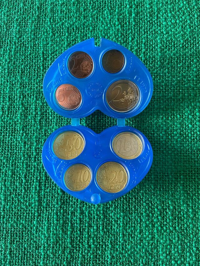 Portamonete euro a cuore blu