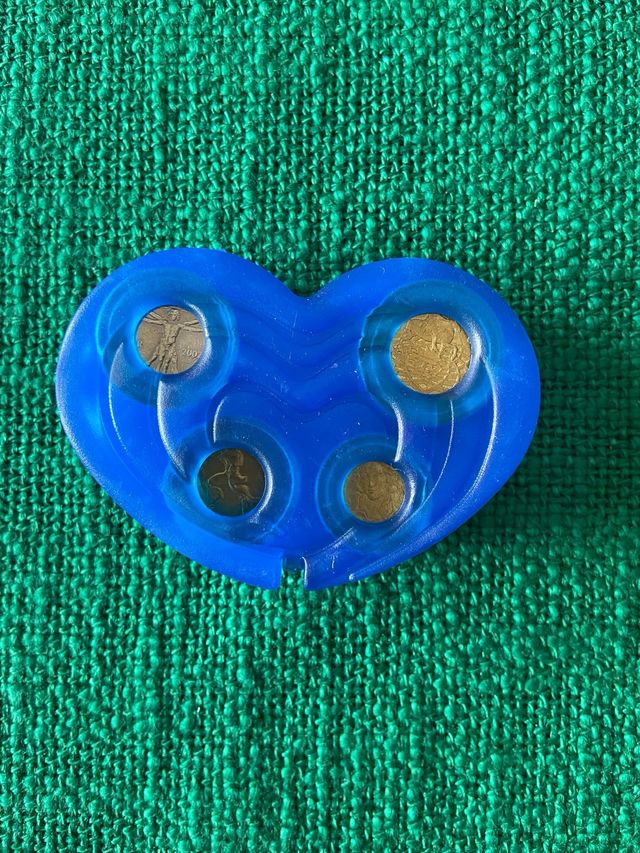 Portamonete euro a cuore blu