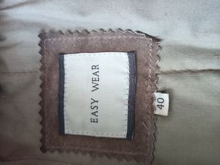 chaqueta piel cuero beige talla 40 Easy wear
