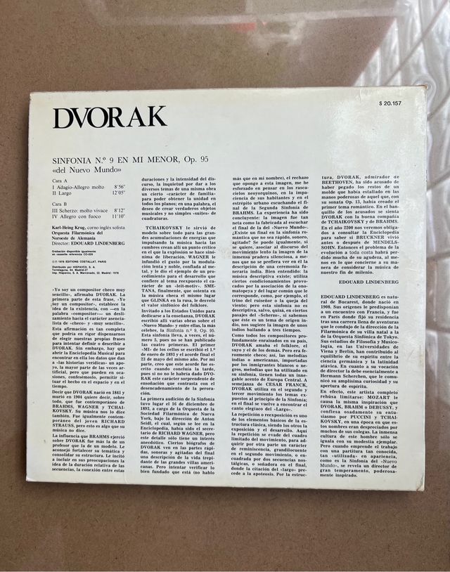 Dvorak - Sinfonía del nuevo mundo (Vinilo) 1978