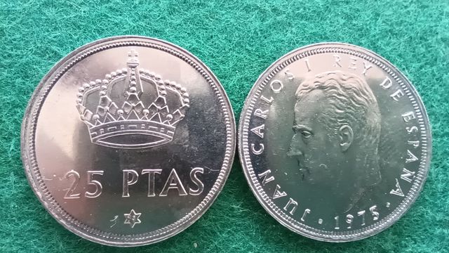 30 monete da 25 pesetas 1975 *80 di Juan Carlos