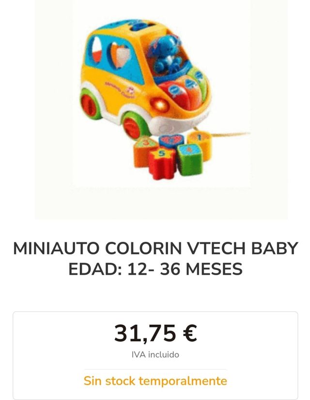 Coche de juguete interactivo Vtech Baby (Nuevo)