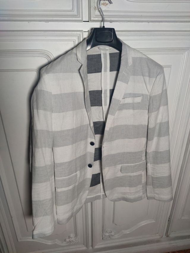 Giacca Jack & Jones righe bianco 