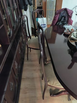 Conjunto muebles salón madera maciza