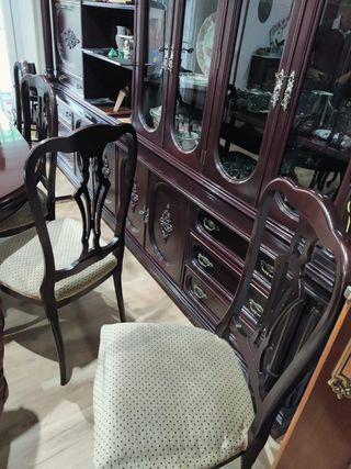 Conjunto muebles salón madera maciza