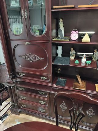 Conjunto muebles salón madera maciza
