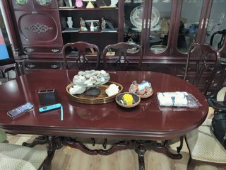 Conjunto muebles salón madera maciza