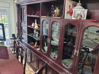 Conjunto muebles salón madera maciza