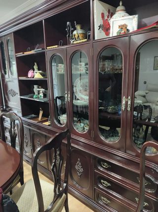 Conjunto muebles salón madera maciza