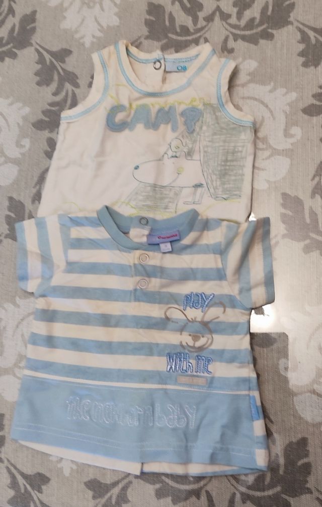 2 camisetas de bebé 3 meses