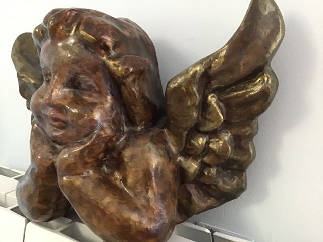 Angel muy grande efecto madera