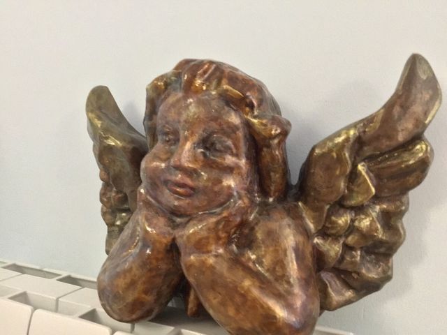 Angel muy grande efecto madera