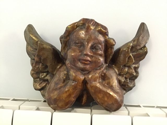 Angel muy grande efecto madera