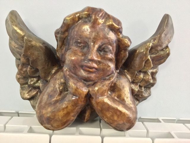 Angel muy grande efecto madera