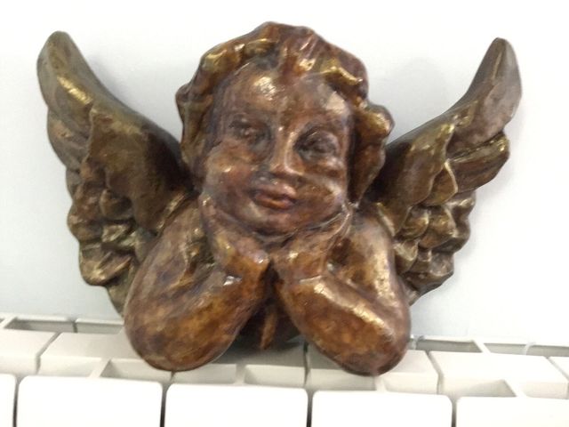 Angel muy grande efecto madera