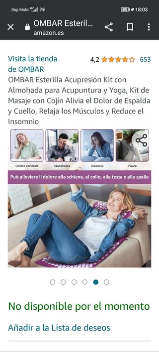 Esterilla Combar acupuntura yoga descans