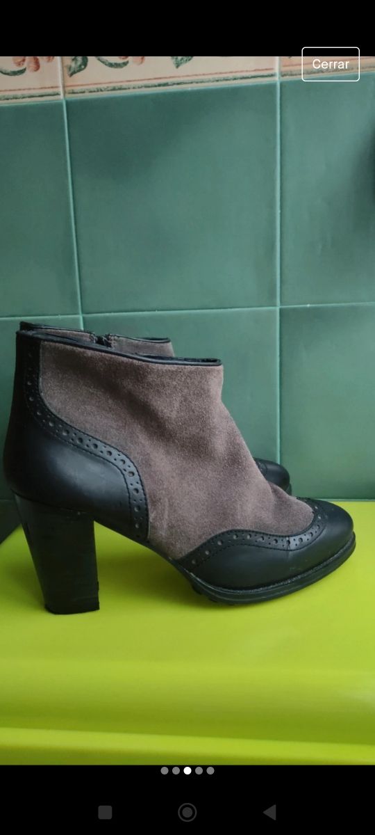 Botín de ante y piel.Nº40