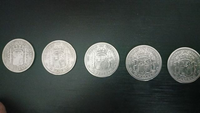 Lote de 5 monedas de 1870