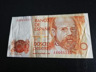 Billetes antiguos españoles 200 pesetas 1980