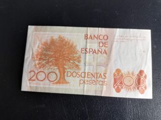 Billetes antiguos españoles 200 pesetas 1980
