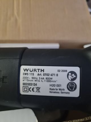 Amoladora / Radial Wurth EWS 115