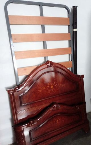 CAMA DE 1,05 COMPLETA DE MADERA