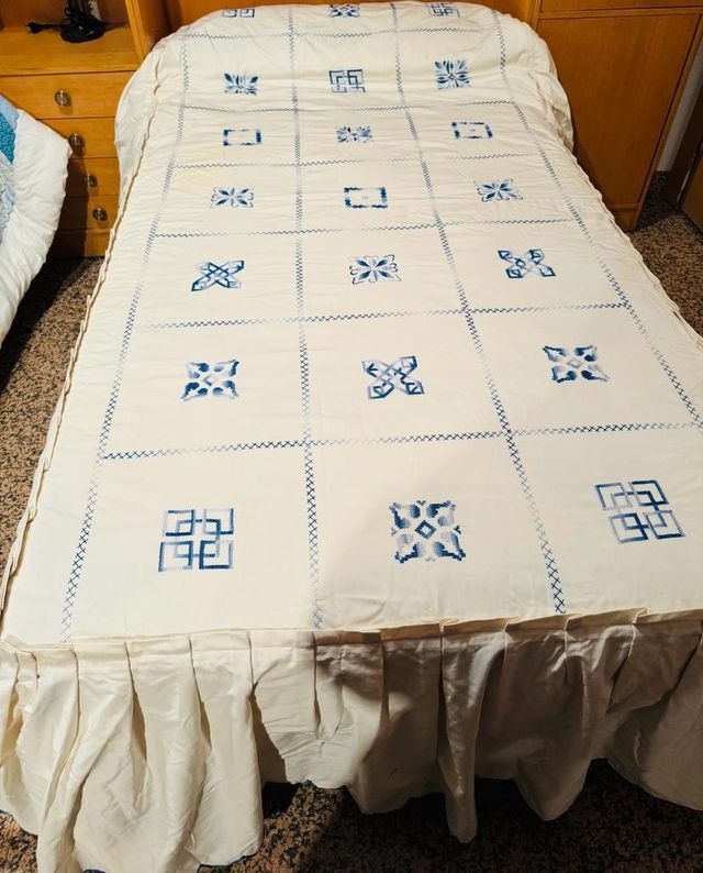 Colcha artesanal algodón cama 105