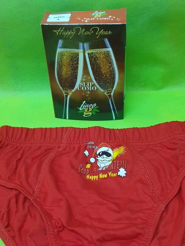 Slip uomo natalizio rosso, varie taglie
