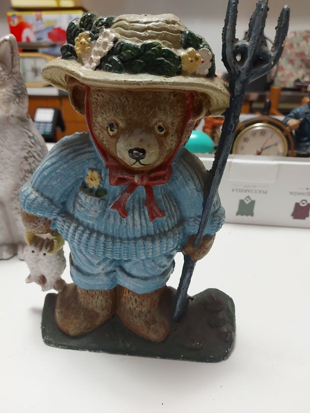 Fermaporta in ghisa figura orsetto