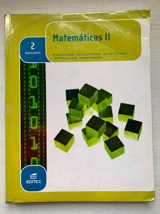 Libro Matemáticas 2ºbach