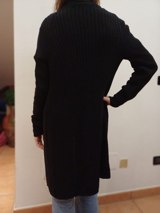 Cardigan lungo nero taglia L