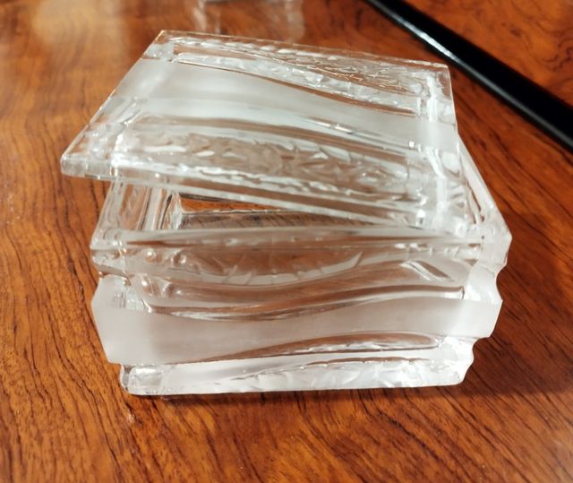 Juego de fumador de cristal tallado