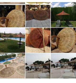 Sombrillas de brezo. Mimbre. Carrixt.ect