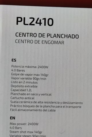 CENTRO DE PLANCHADO VAPOR UFESA PL2410 NUEVO