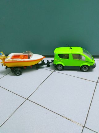 Coche y barco Playmobil