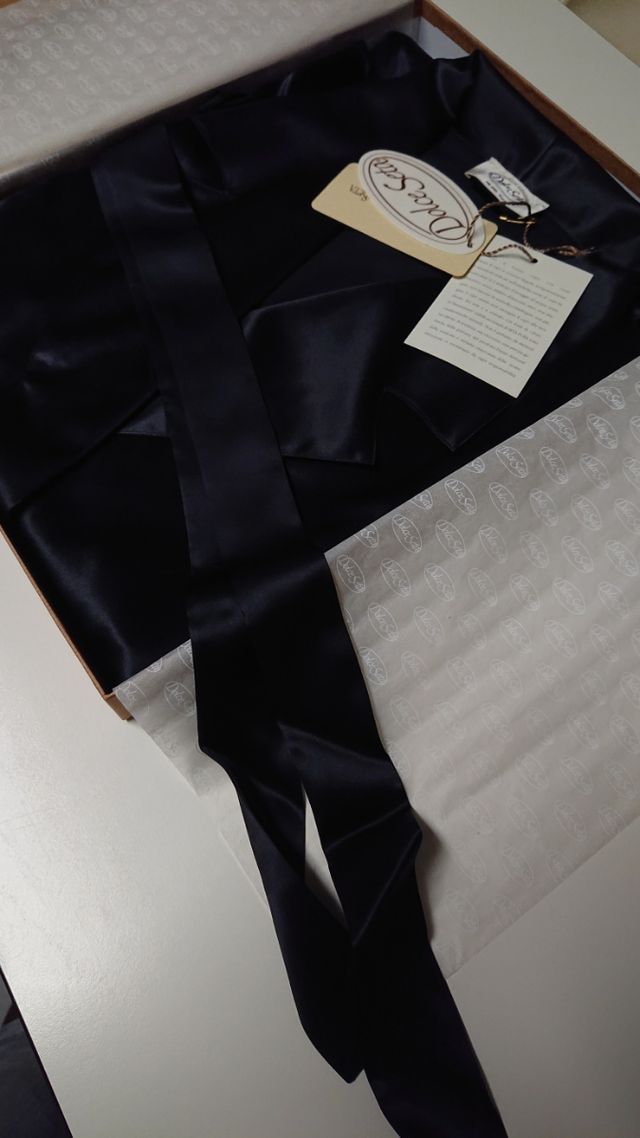 Vestaglia tg 46, 100% raso seta nera