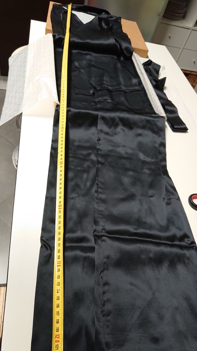 Vestaglia tg 46, 100% raso seta nera