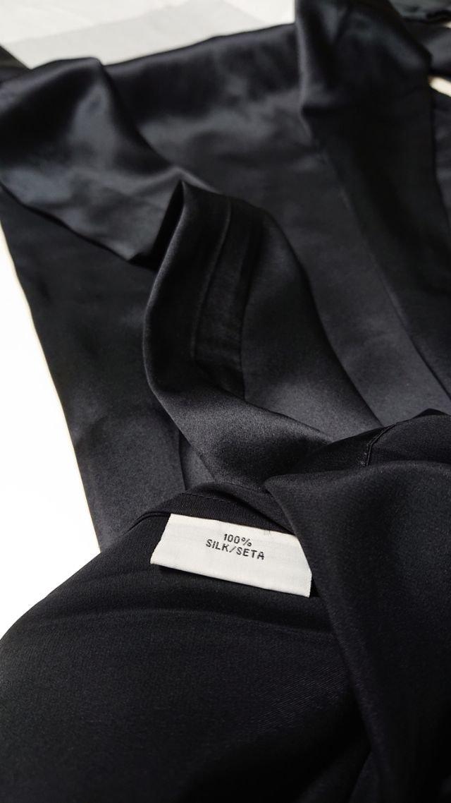 Vestaglia tg 46, 100% raso seta nera