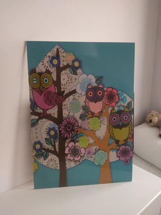 Precioso Cuadro diseño decoración de Búhos