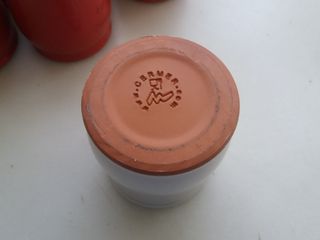 7 vasitos cerámica esmaltados para postre