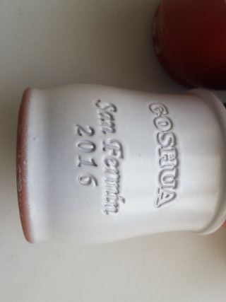 7 vasitos cerámica esmaltados para postre