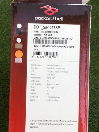 Ordenador pórtatil Packardbell rosa