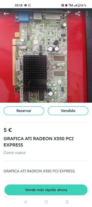 Tarjeta grafica perfil bajo GeForce 315 + x550