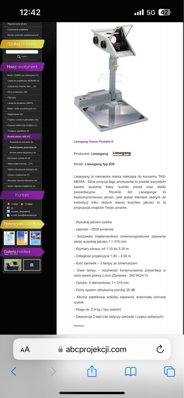 retroproyector liesegang portable