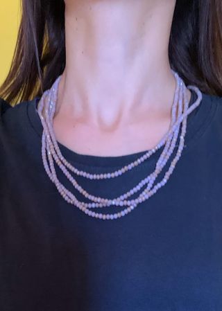 2 collane elastiche rosa anctico