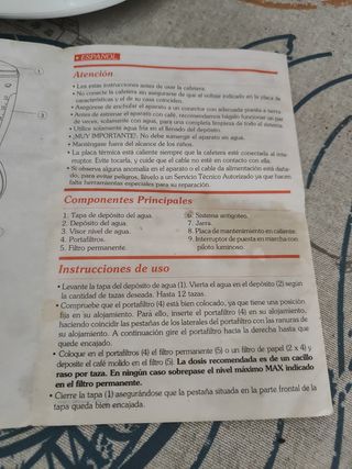 Cafetera de goteo sin estrenar