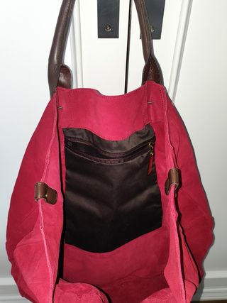 Bolso CUPLÉ rojo de cuero ante grande