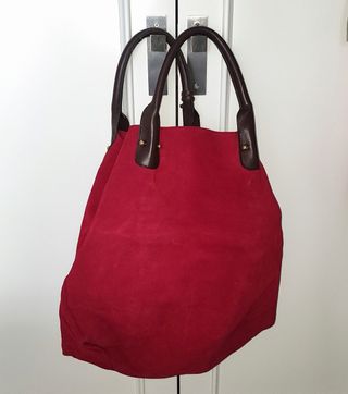 Bolso CUPLÉ rojo de cuero ante grande